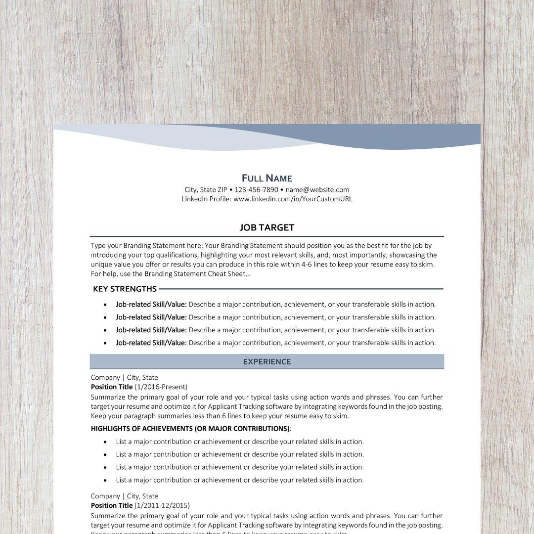 Bend Resume Template - Slate College Edition