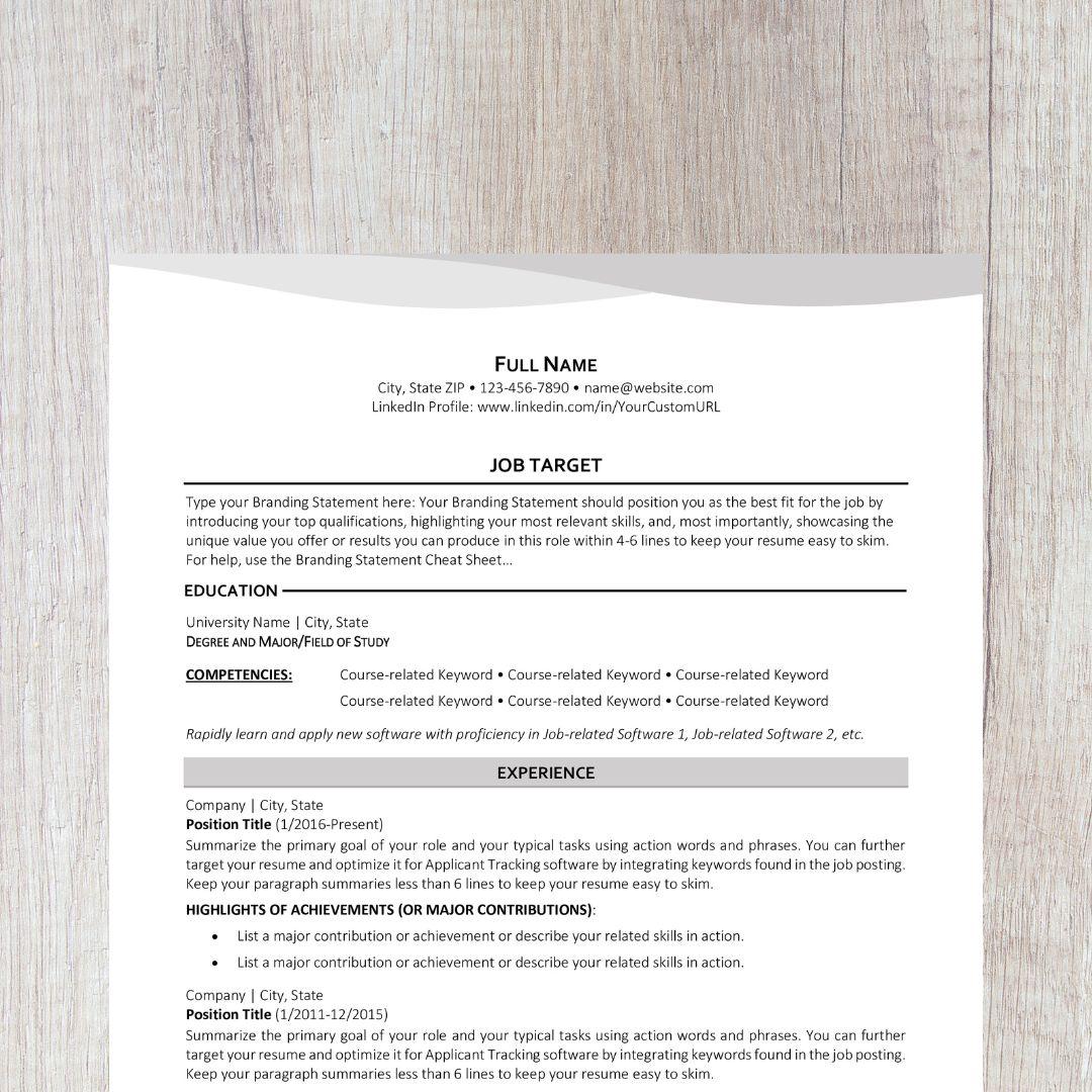 Bend Resume Template - Neutral
