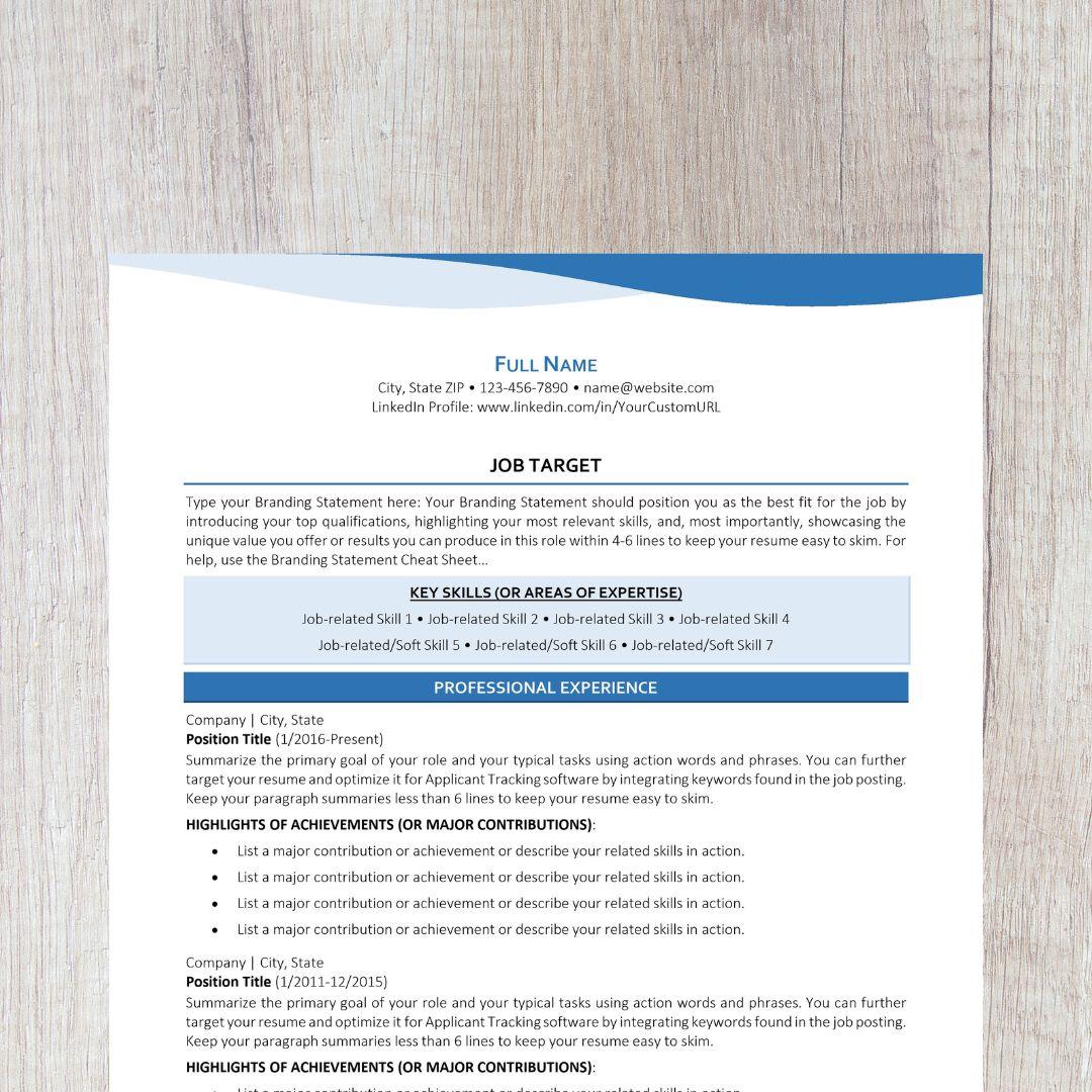 15-minute Resume With ChatGPT Template - Bend Light Blue