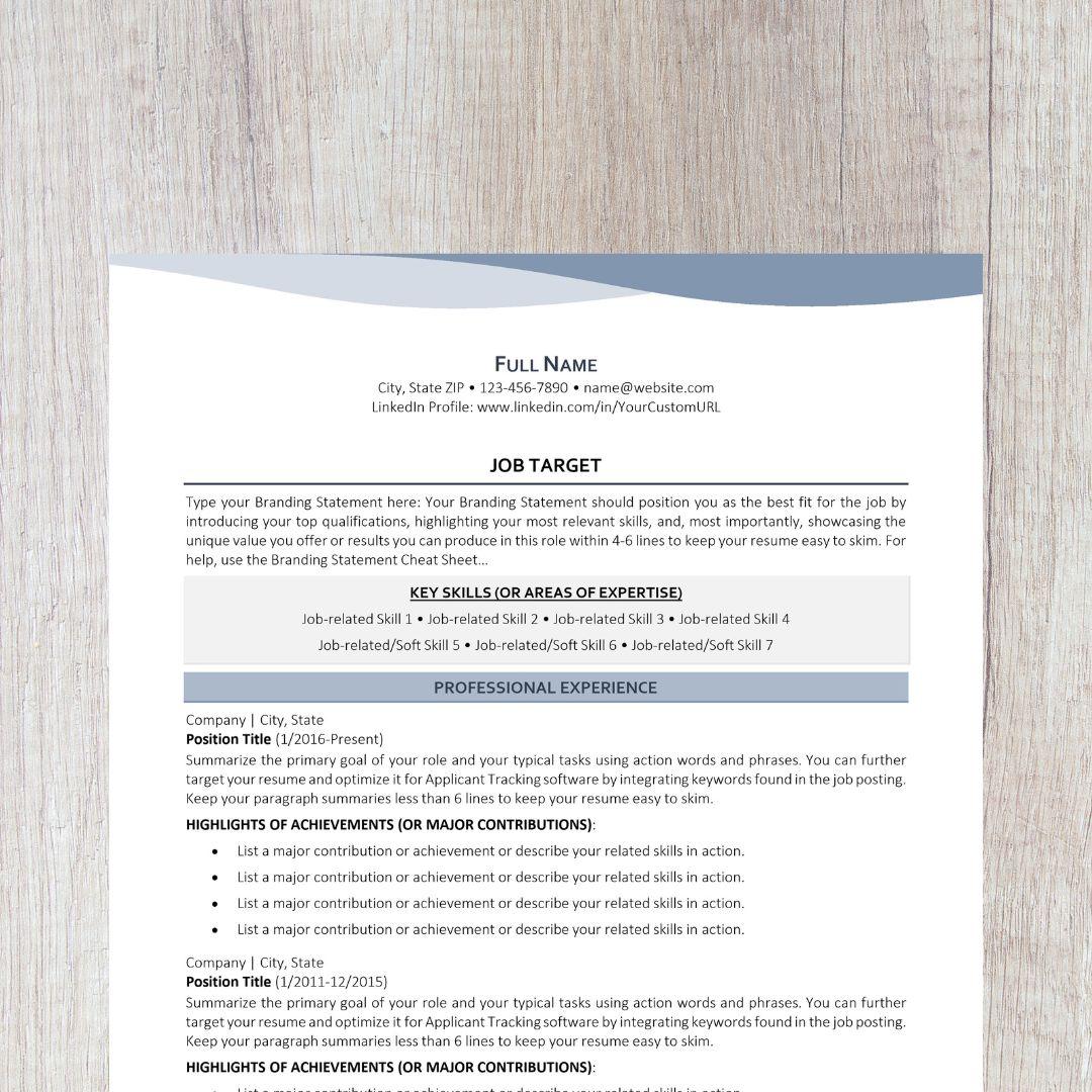Bend Resume Template - Slate Career Change Edition