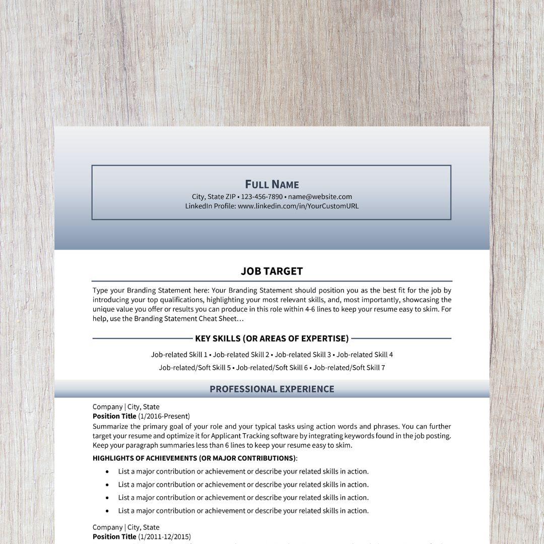 Bold Resume Template - Slate