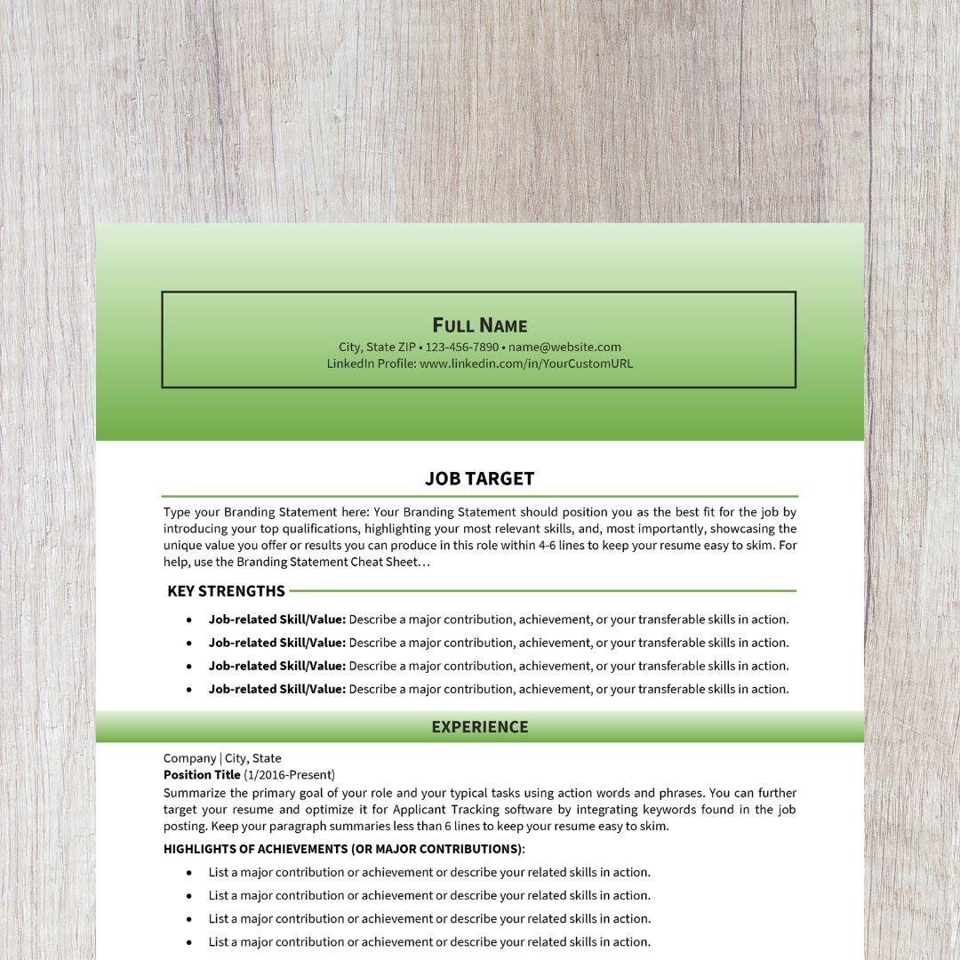 Bold Resume Template - Light Blue Career Change Edition