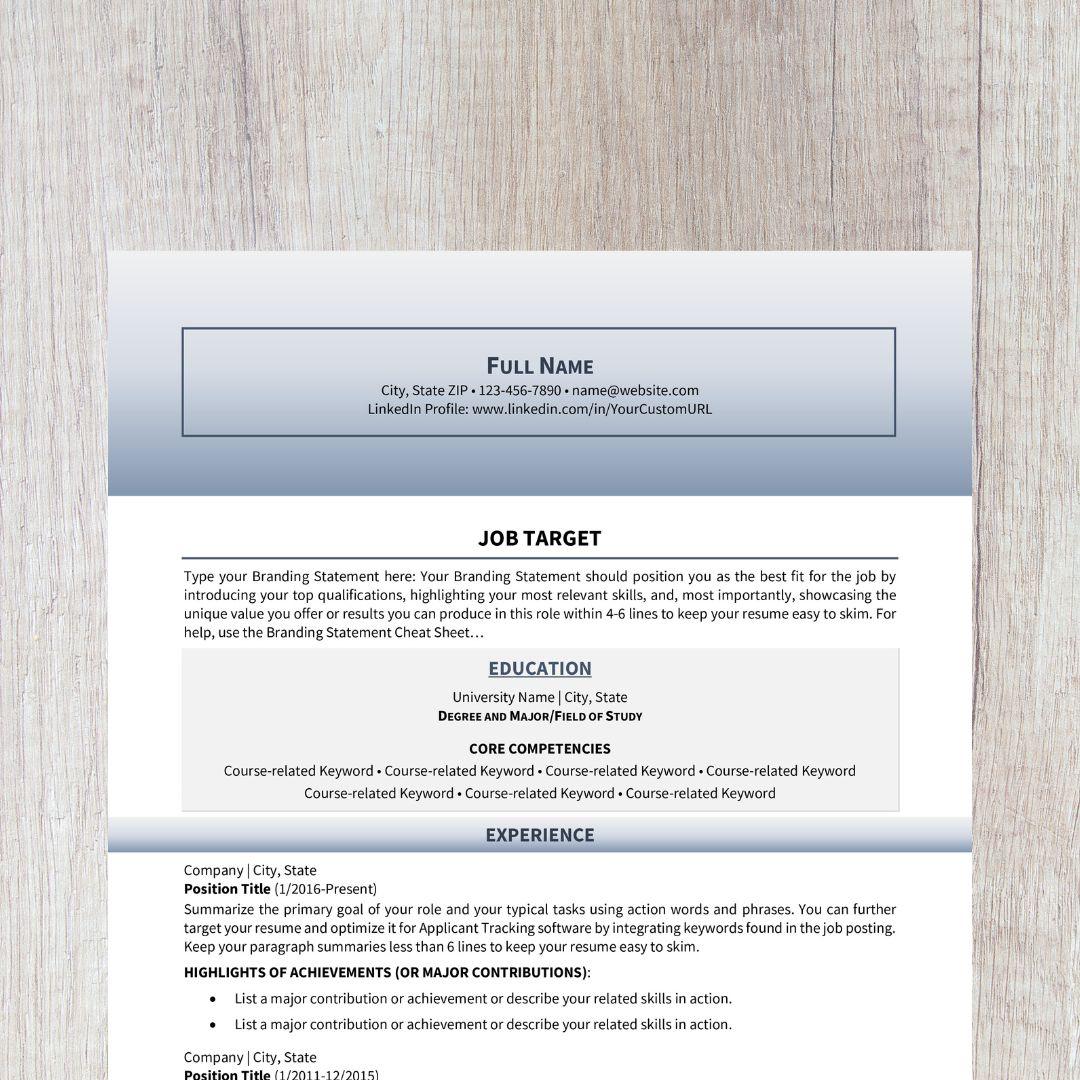 Bold Resume Template - Slate College Edition