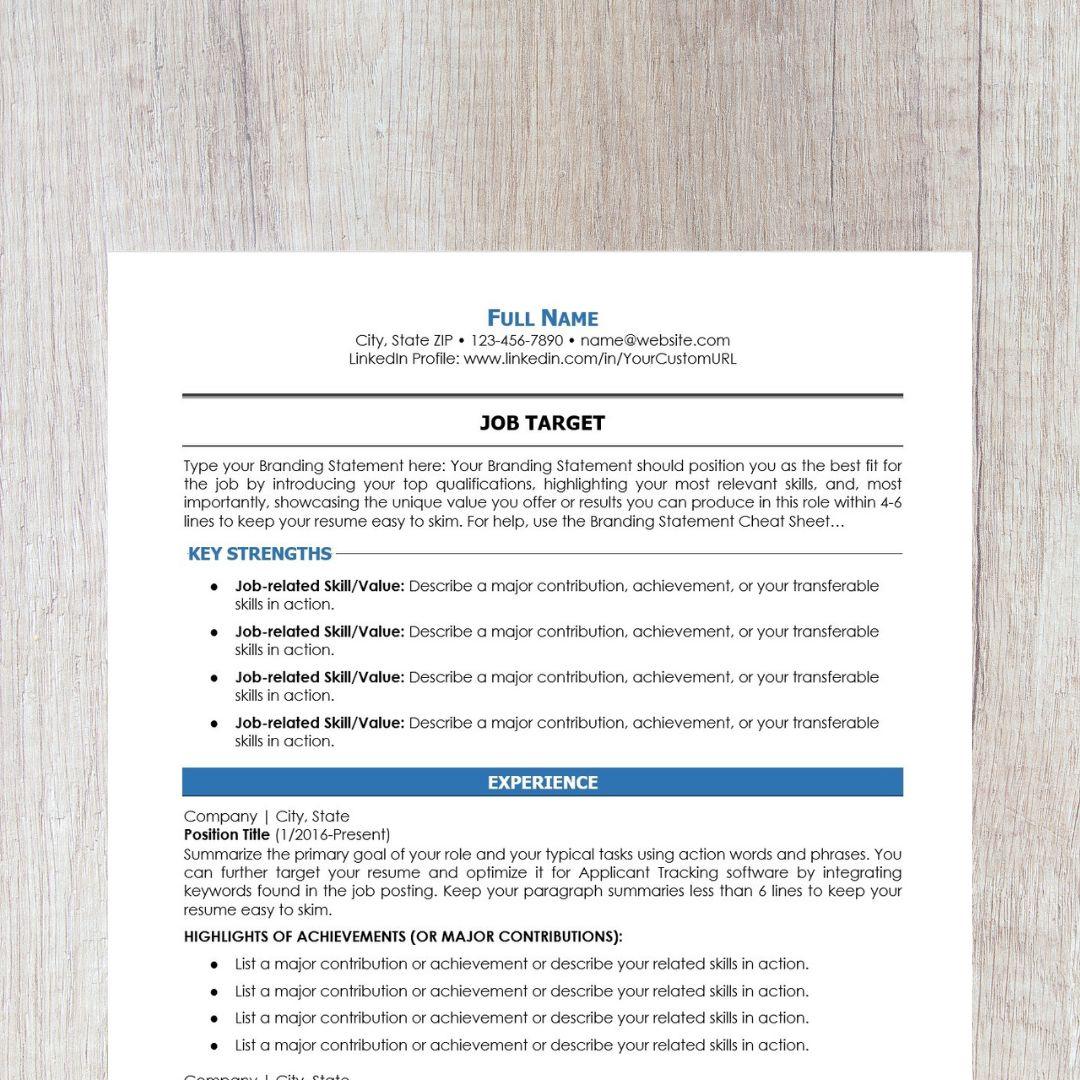 Minimalist Resume Template - Light Blue Career Change Edition