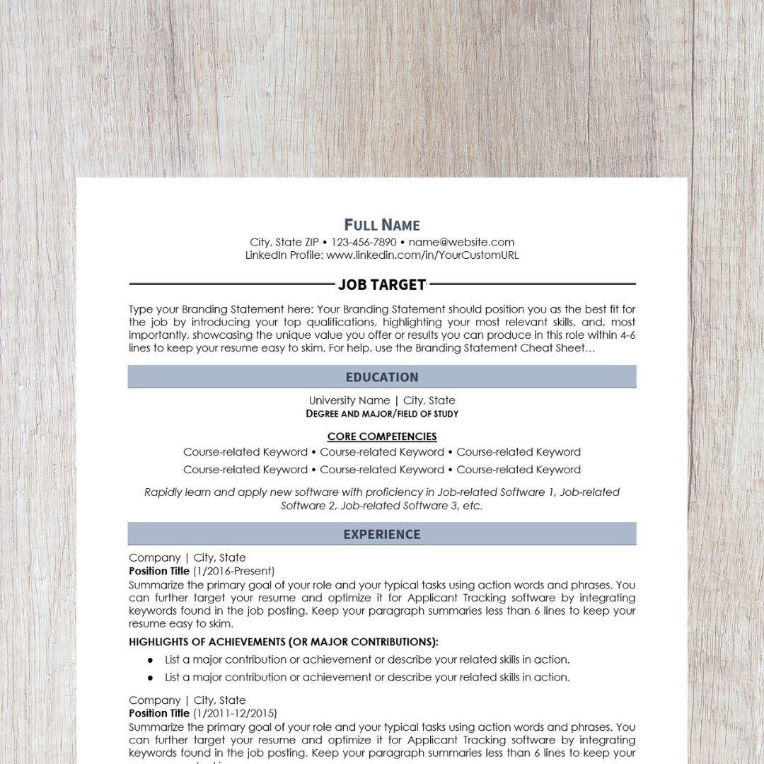 Minimalist Resume Template - Slate College Edition