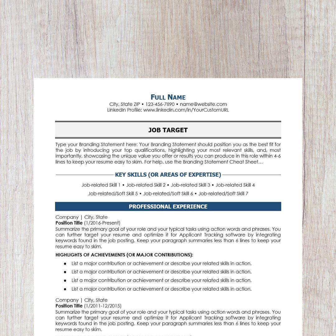 Minimalist Resume Template - Dark Blue