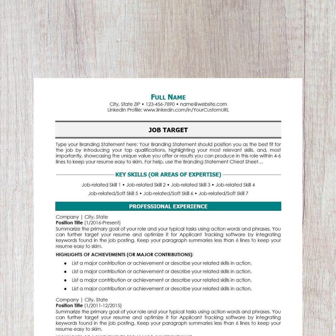Minimalist Resume Template - Teal