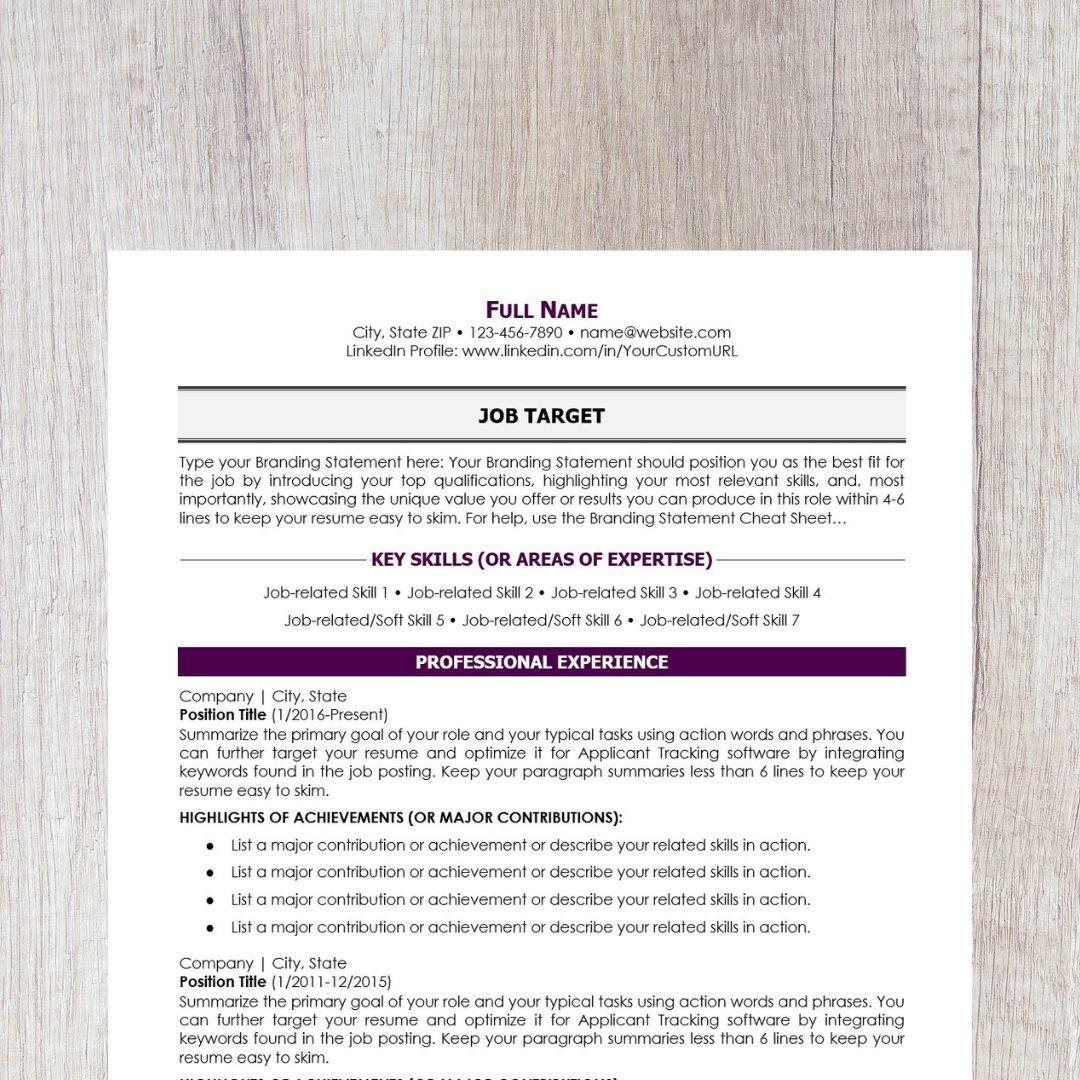 Minimalist Resume Template - Violet
