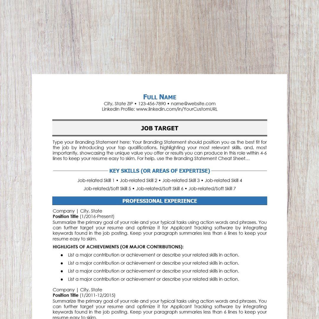 15-minute Resume With ChatGPT Template - Minimalist Light Blue