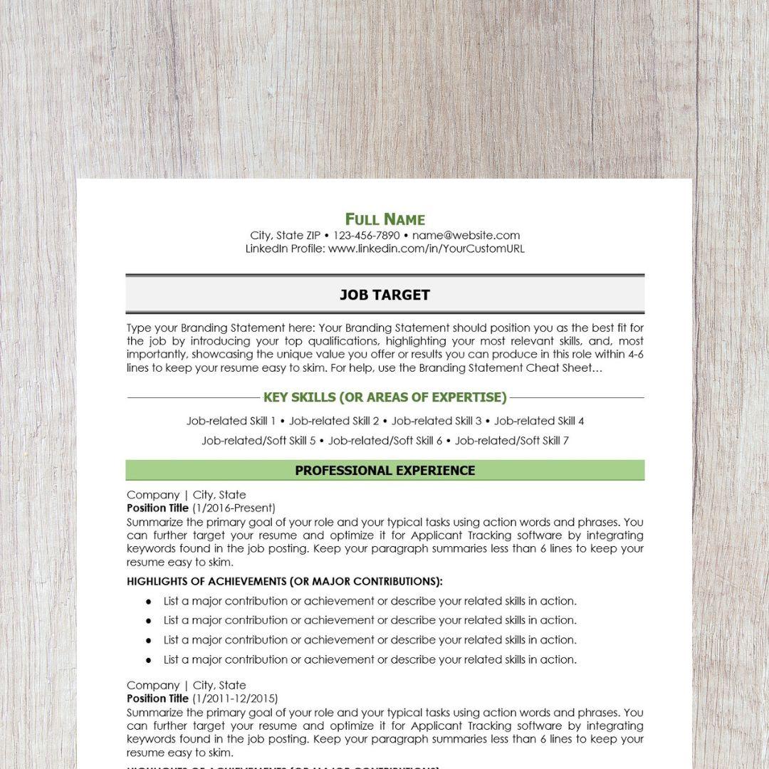 Minimalist Resume Template - Light Green