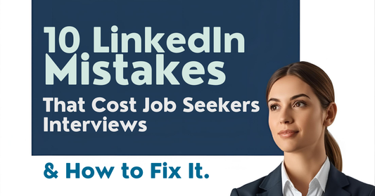 Facebook ad graphic 913 for an article titled 10 LinkedIn Mistakes That Cost Job Seekers Interviews (How to Fix It)