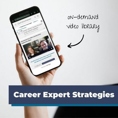 Mobile screen displaying Career Risers video library with expert-led career advice and insights.