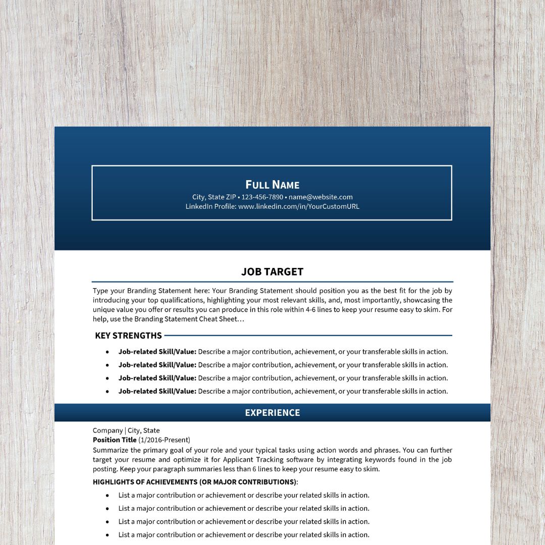 Bold Resume Template