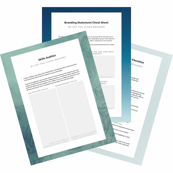 Do-it-yourself Resume Worksheets