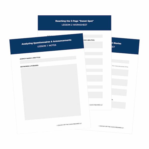 Fix Your Federal Resume Course Worksheets