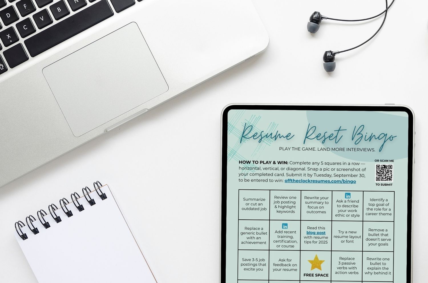 Printable Resume Rescue Bingo card with job search challenges in each square