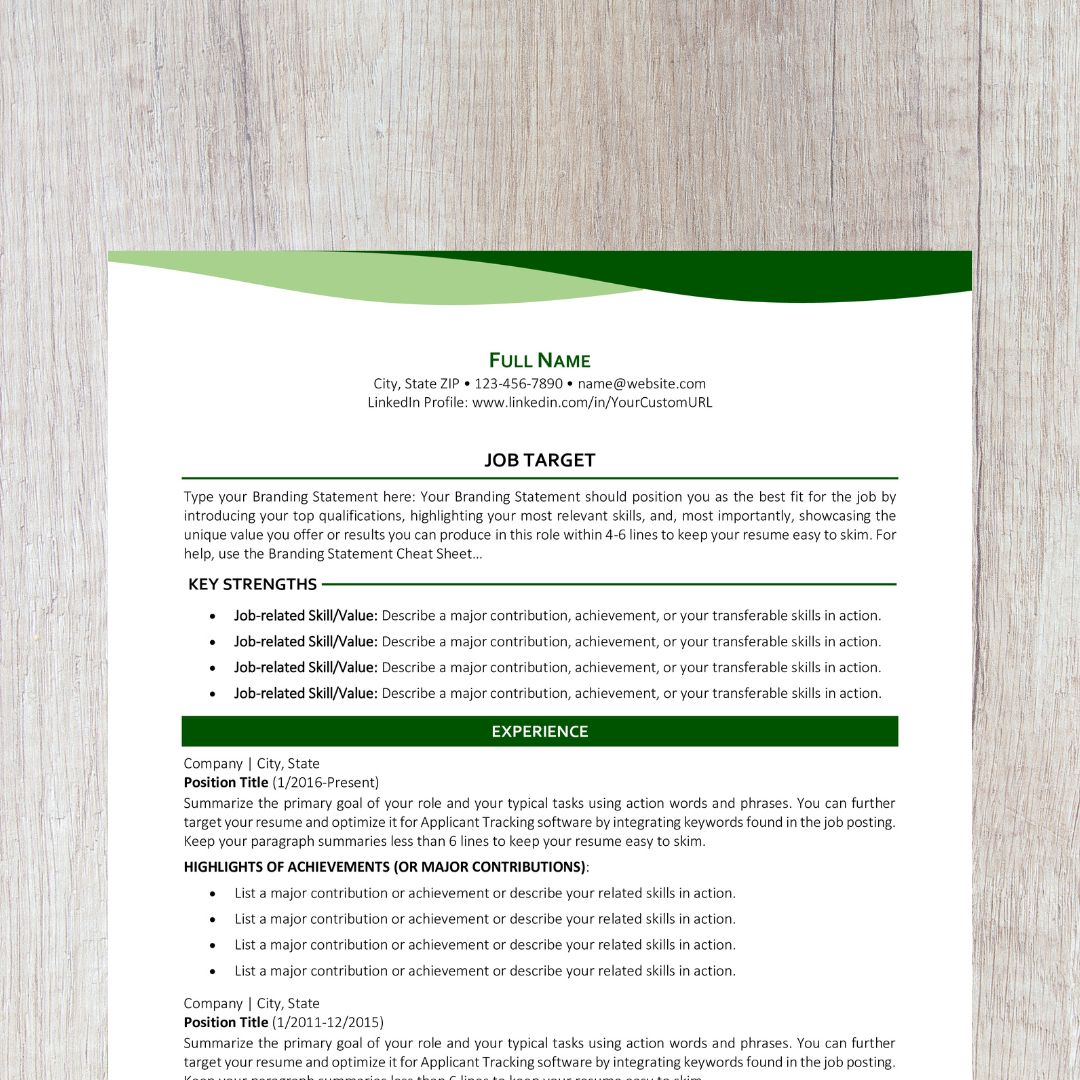 Bend Resume Template