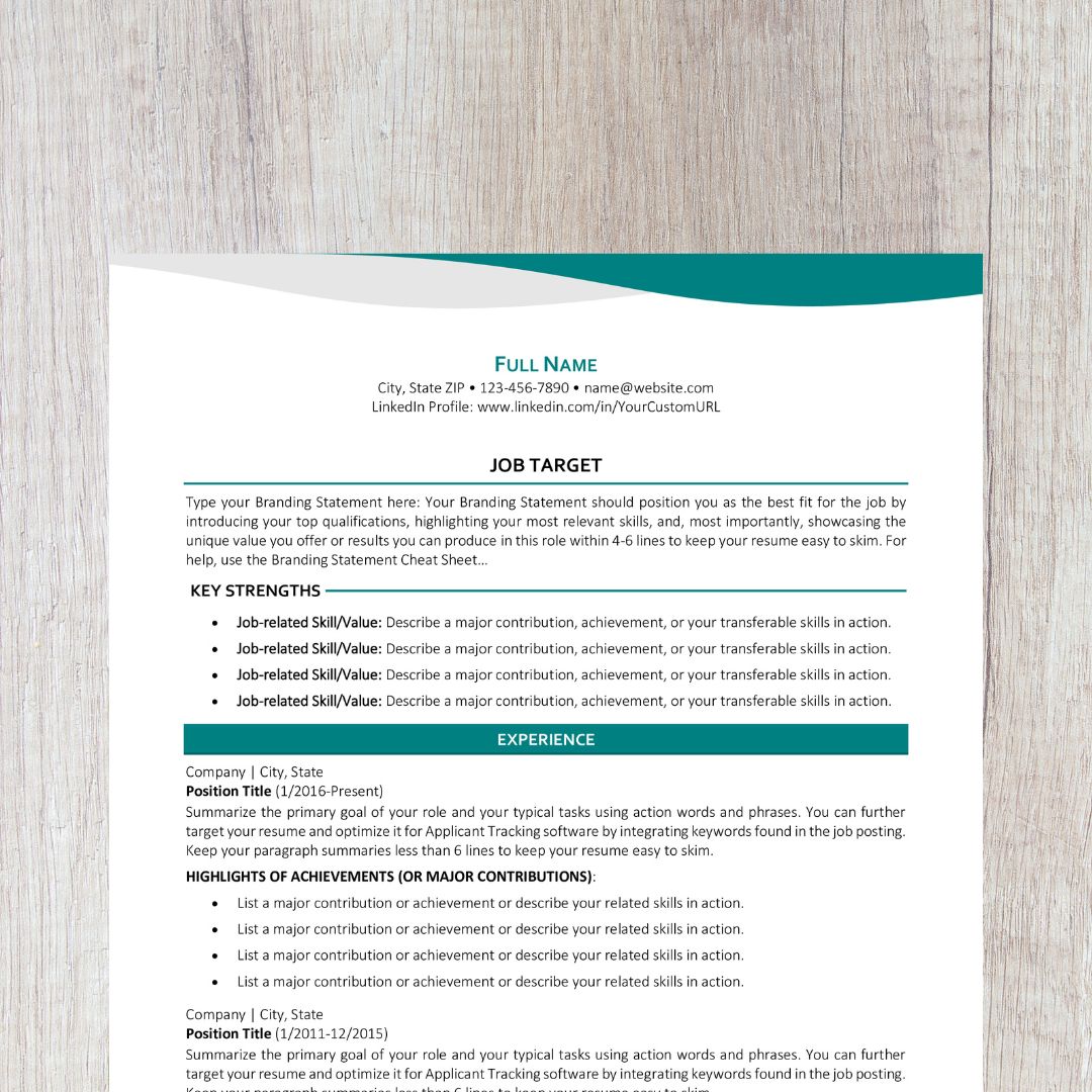 Bend Resume Template