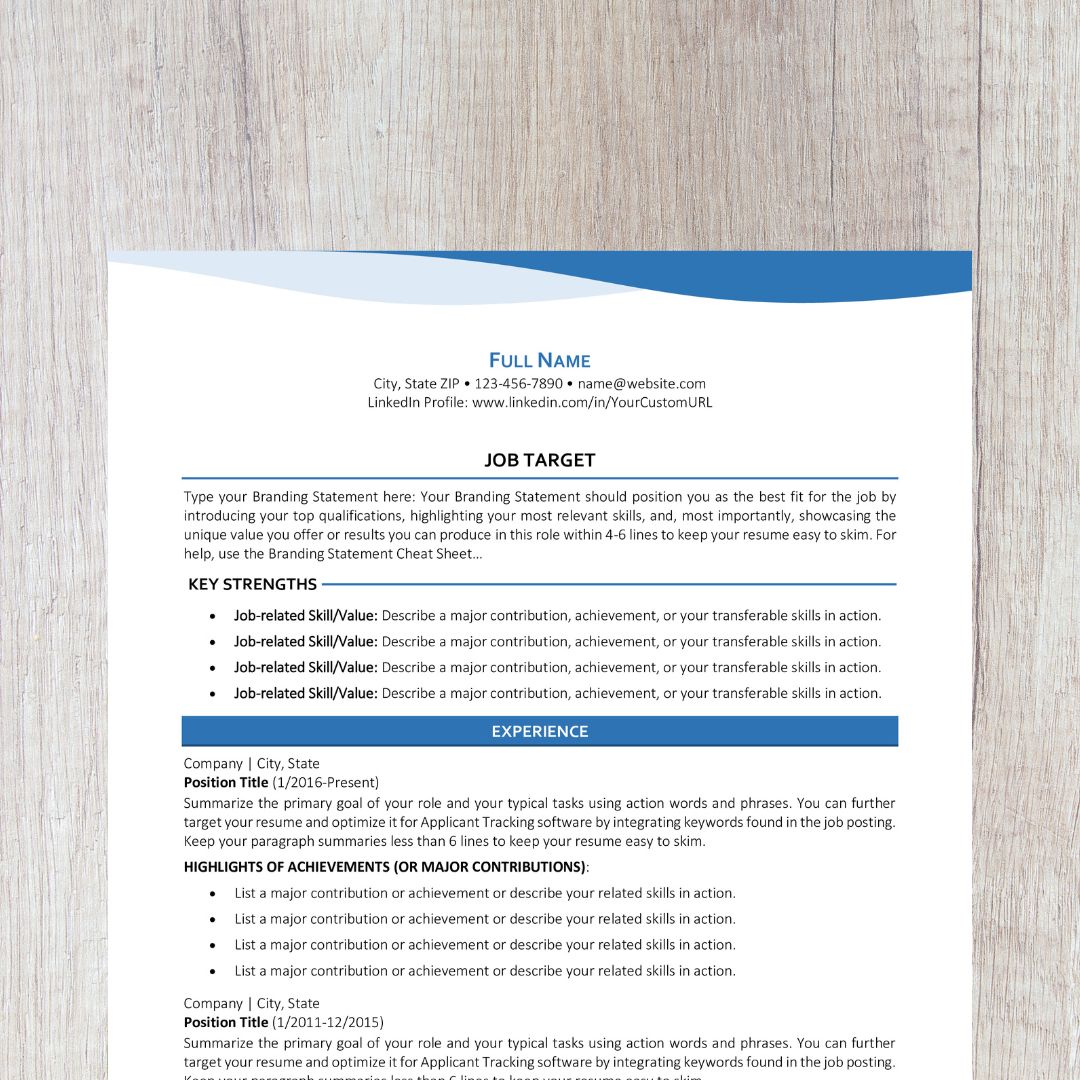 Bend Resume Template