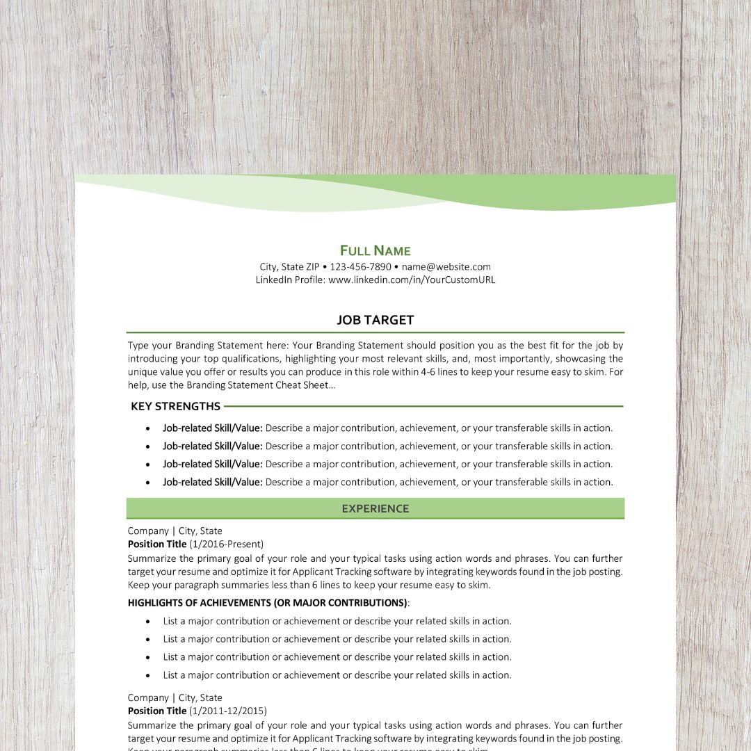 Bend Resume Template