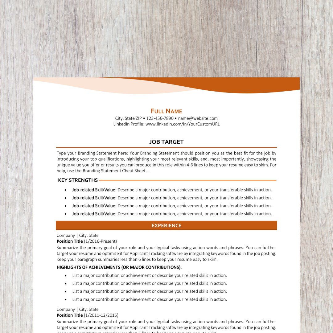 Bend Resume Template