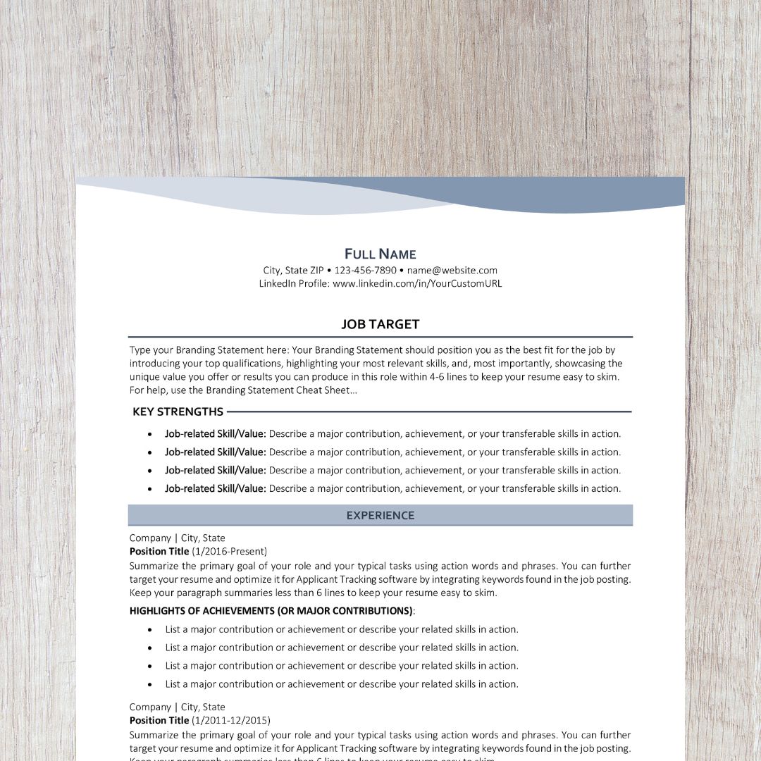 Bend Resume Template