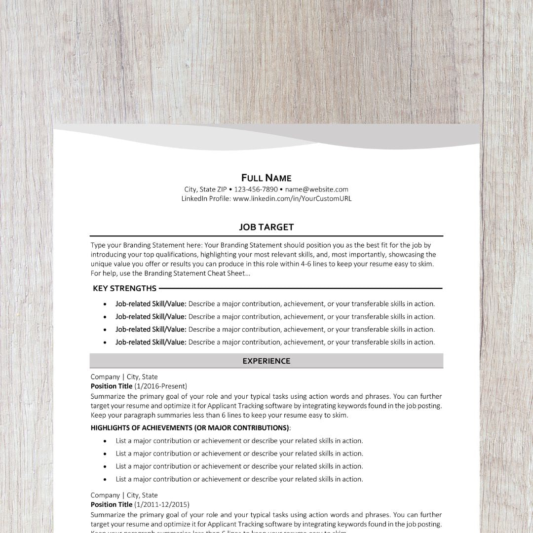 Bend Resume Template