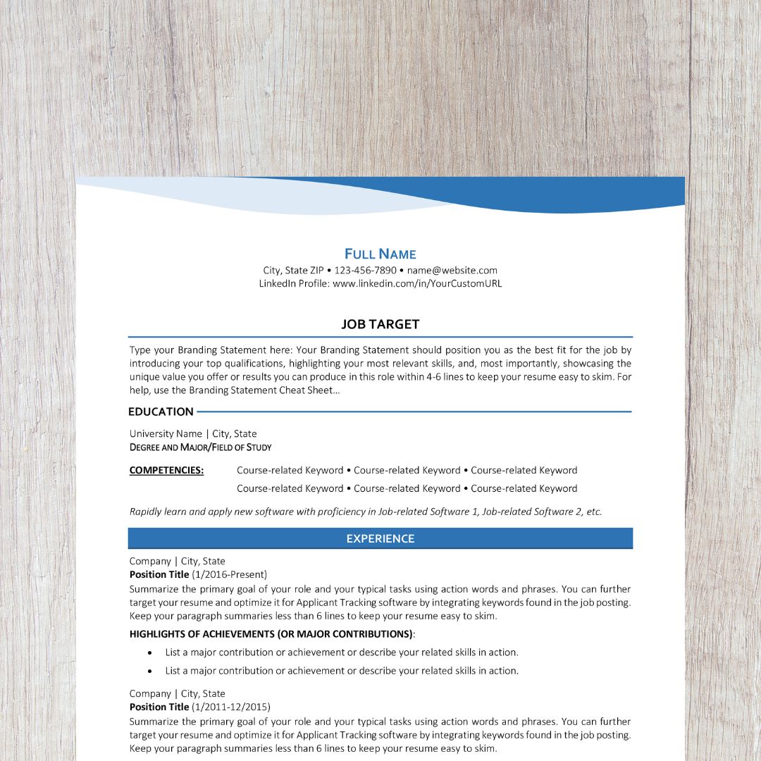 Bend Resume Template