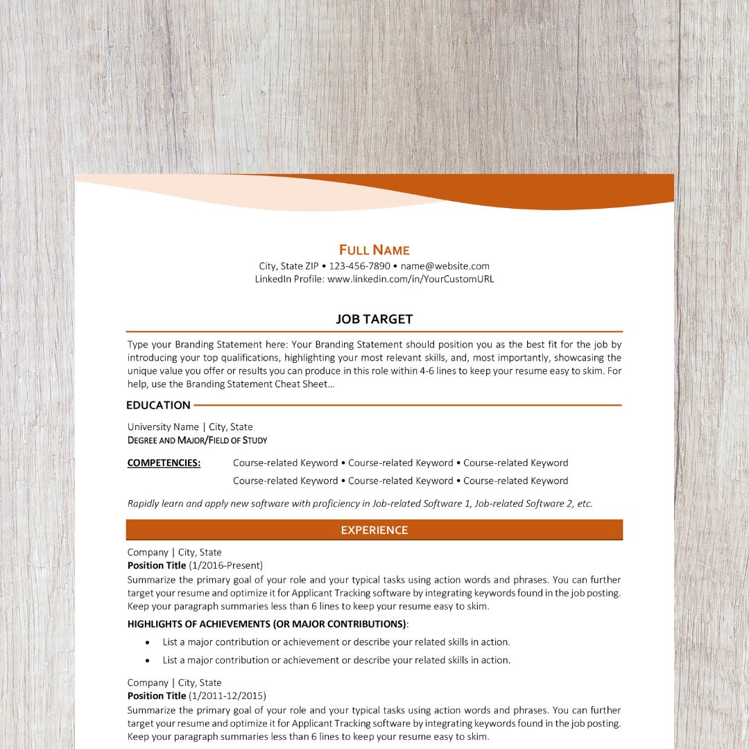 Bend Resume Template