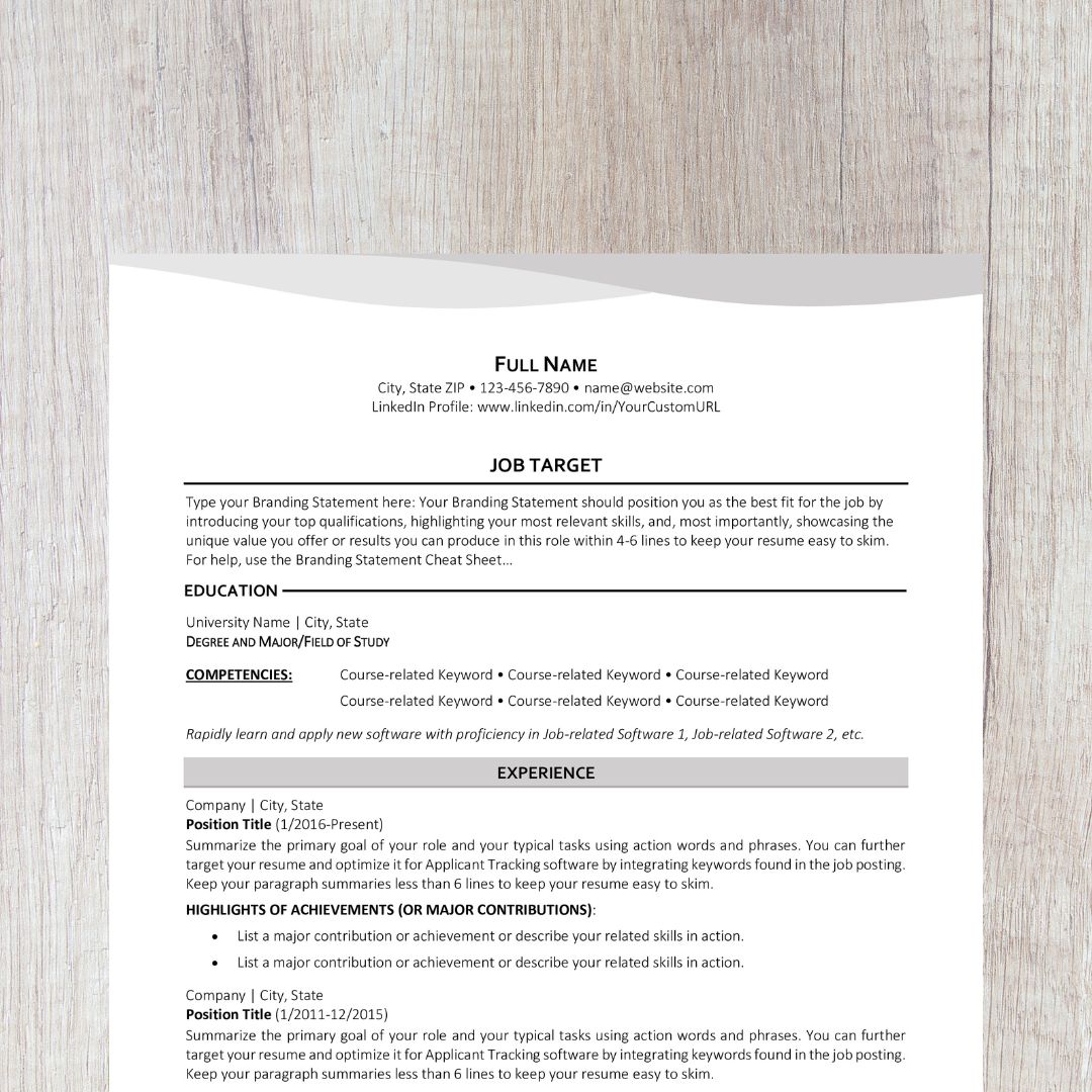 Bend Resume Template