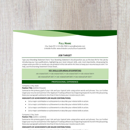 15-minute Resume With ChatGPT Template - Bend Dark Green 