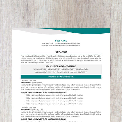 15-minute Resume With ChatGPT Template - Bend Teal