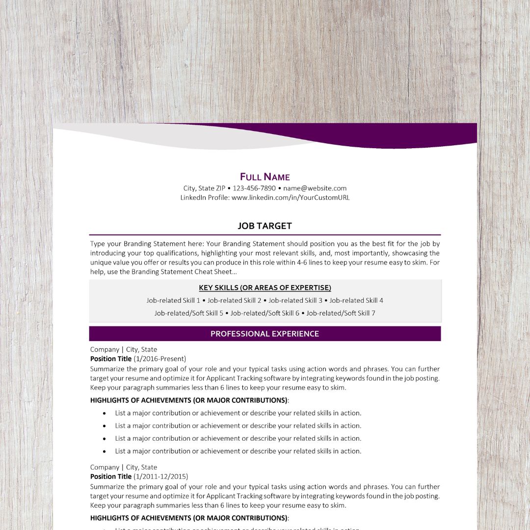 15-minute Resume With ChatGPT Template - Bend Violet