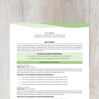 15-minute Resume With ChatGPT Template - Bend Light Green 