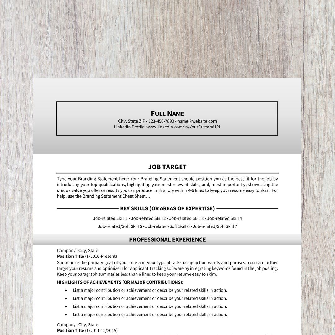 15-minute Resume With ChatGPT Template - Bold Neutral 