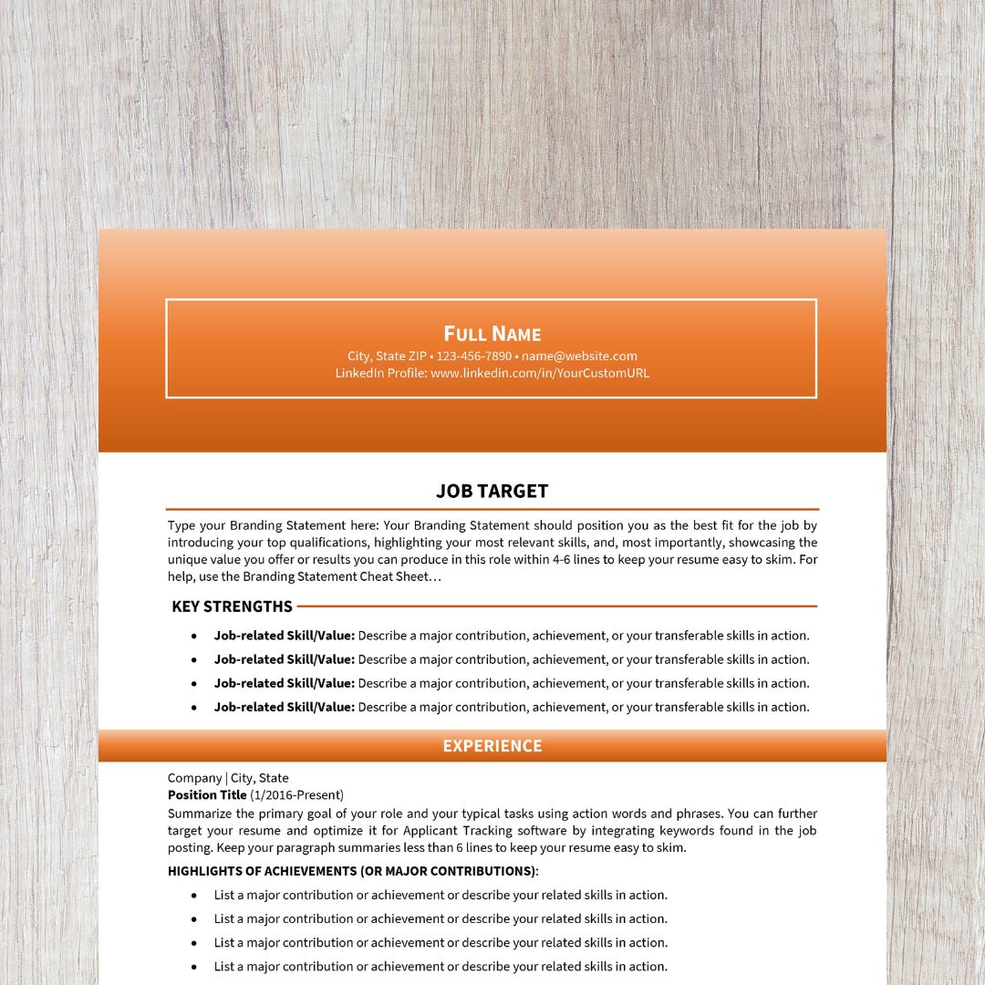 Bold Resume Template