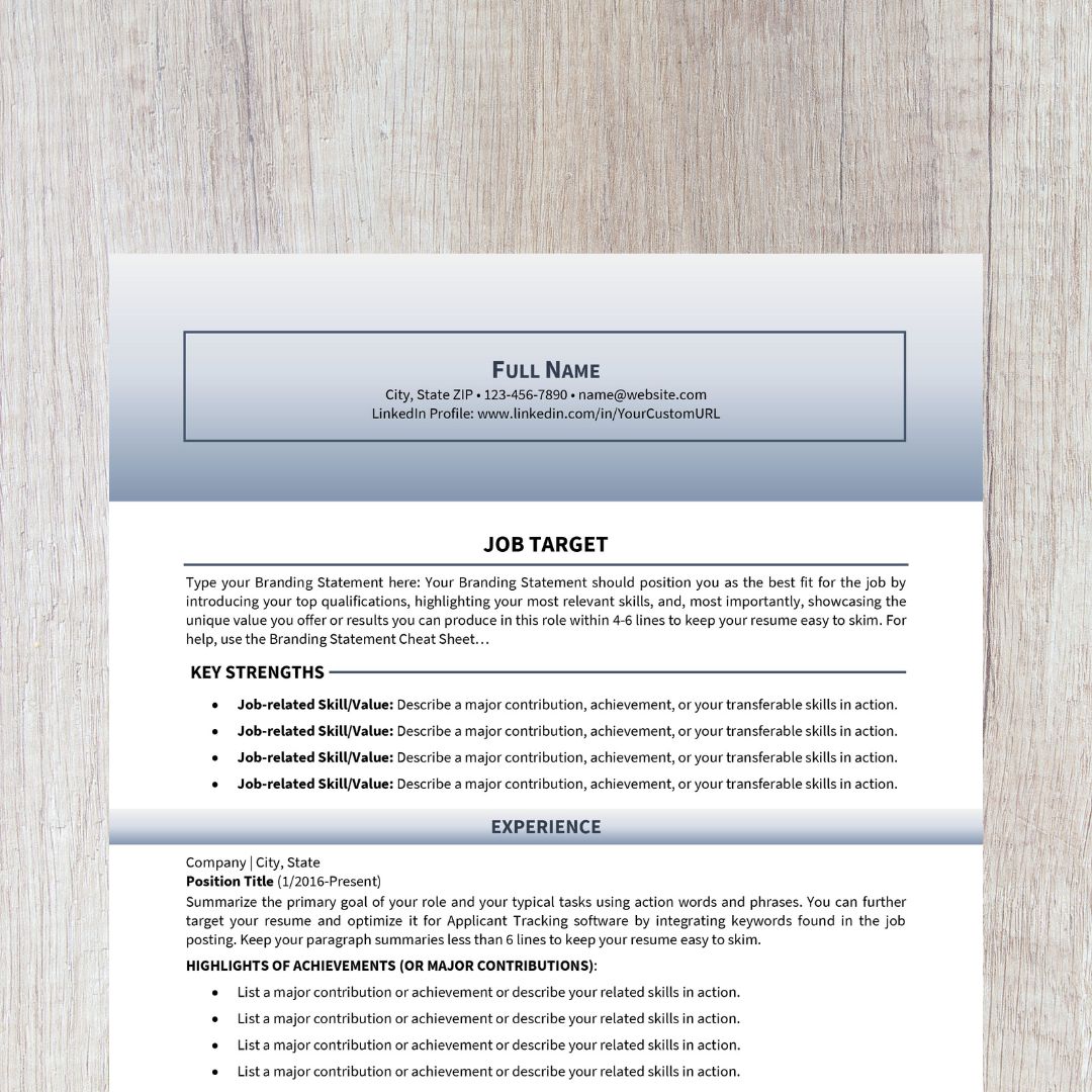 Bold Resume Template